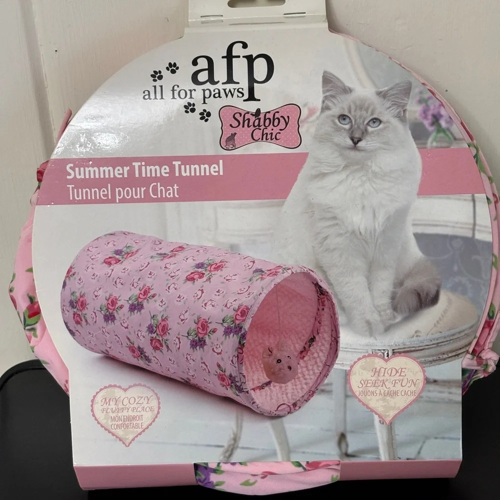 All for Paws Shabby Chic Summer Time Cat Tunnel Pink Floral